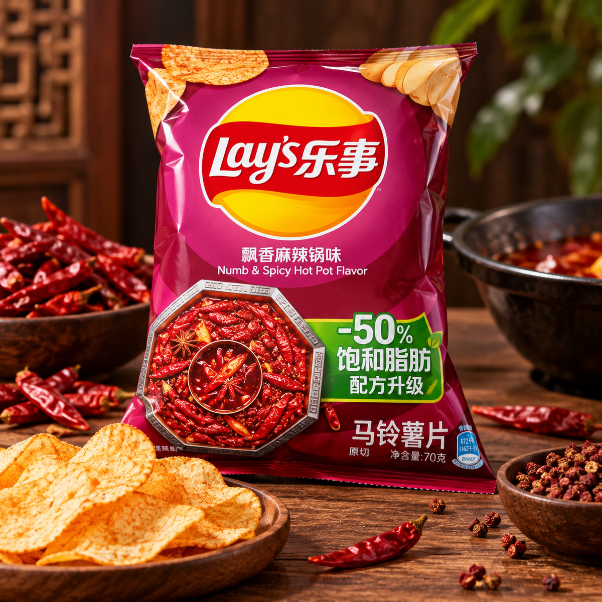 Lay's China Numb & Spicy Hot Pot Flavor Potato Chips