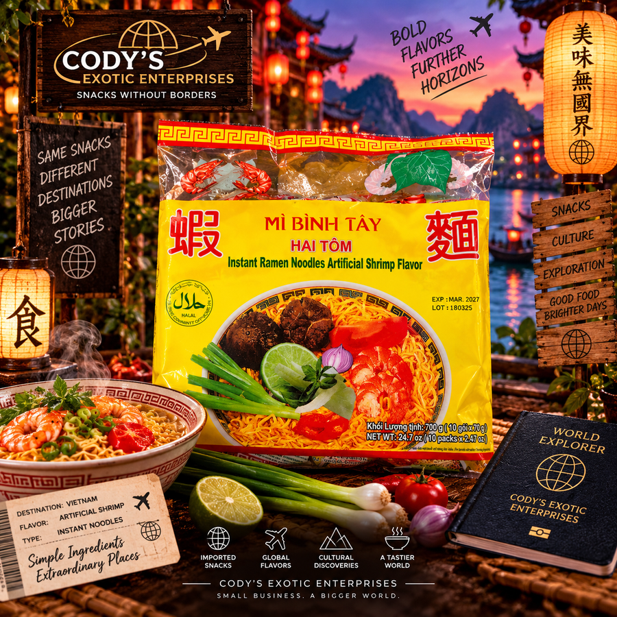 Mi Binh Tay Hai Tom Instant Ramen — Artificial Shrimp Flavor (Vietnam)
