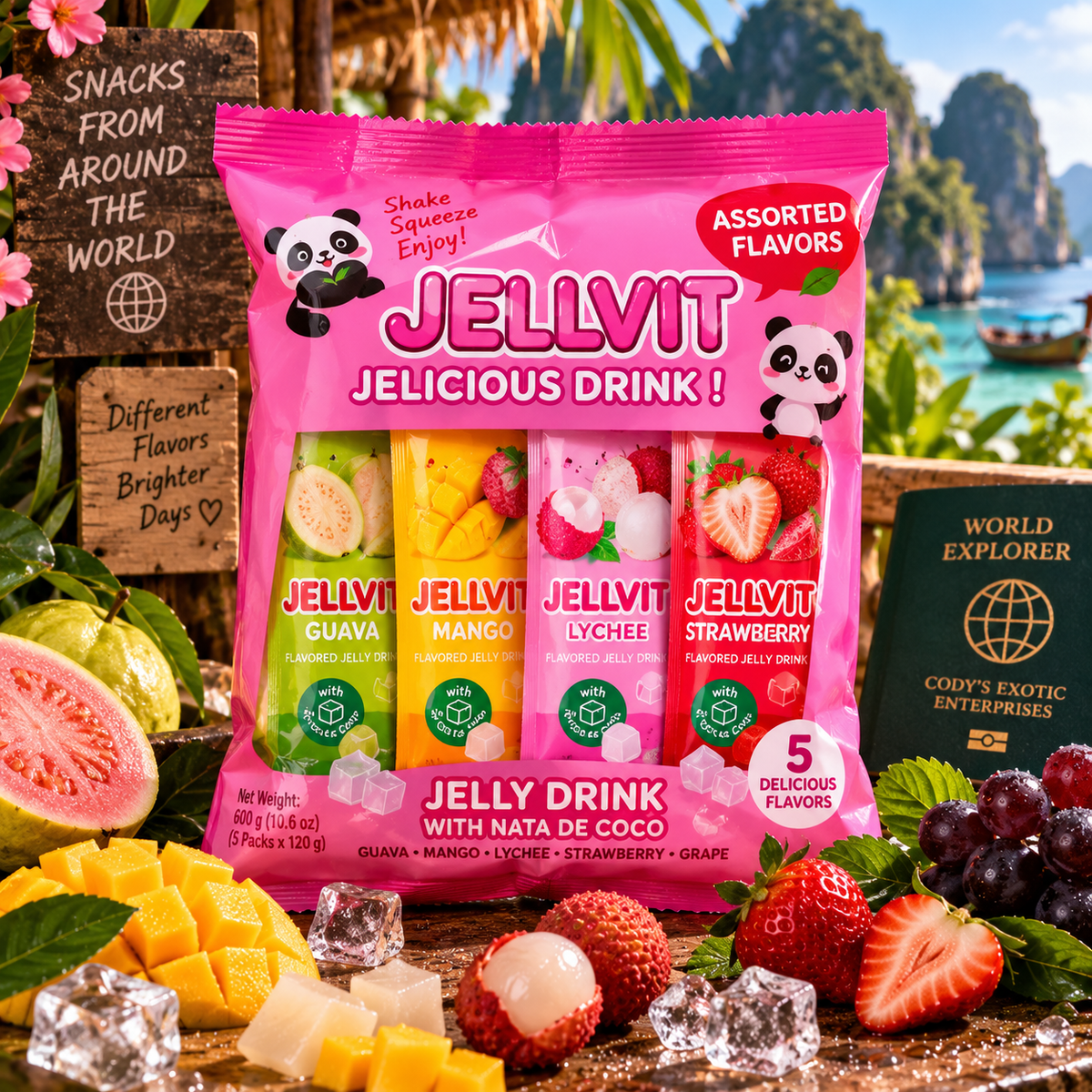 Jellvit Jellicious Drink Assorted Flavors — 4-Pack (Indonesia)