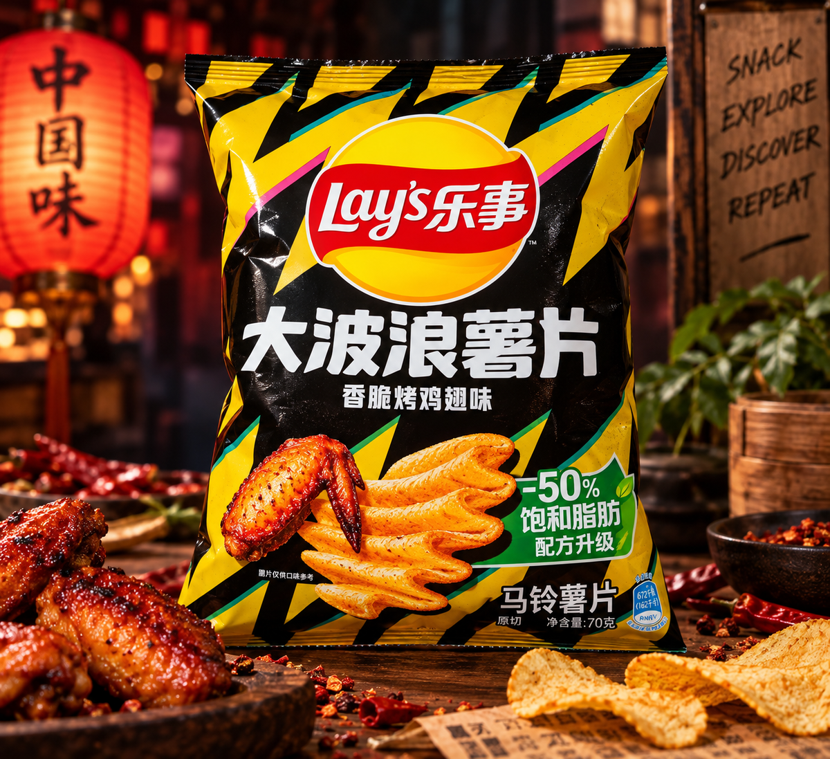 Lay's China Roasted Chicken Wing Flavor Potato Chips